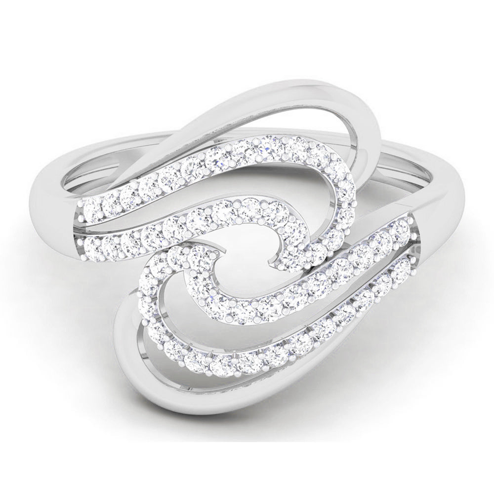 Radiant Wave Diamond Statement Ring