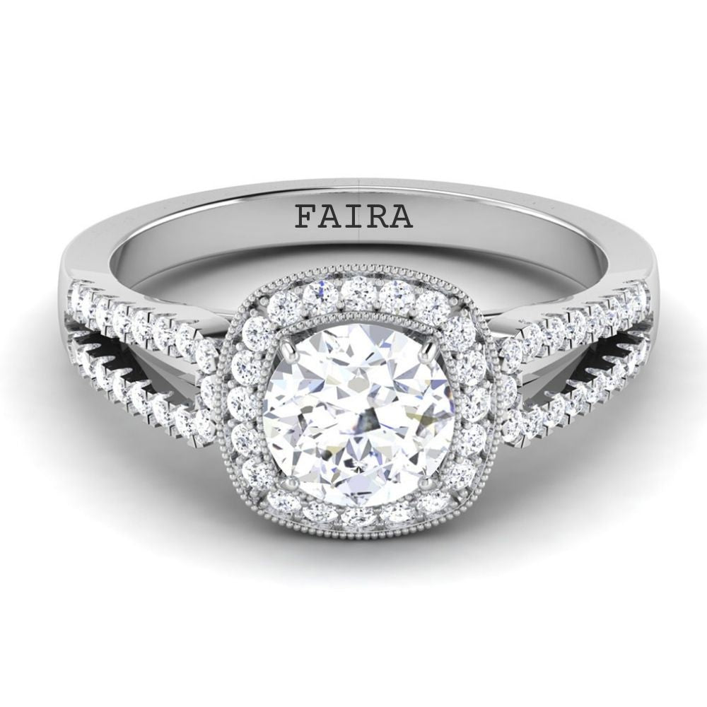 Regal Halo Twist Ring