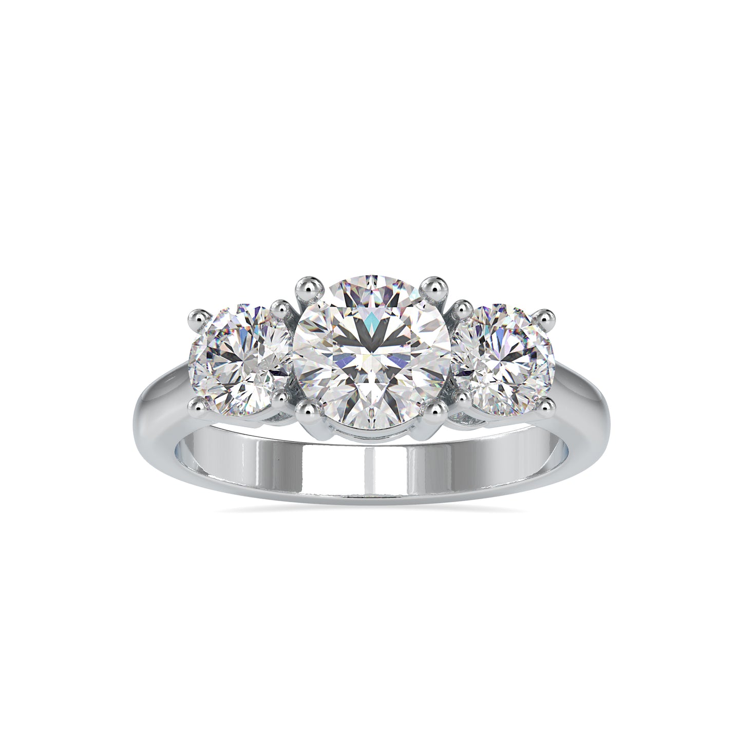 Silver Trine Sparkle Ring