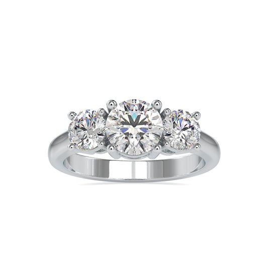Silver Trine Sparkle Ring