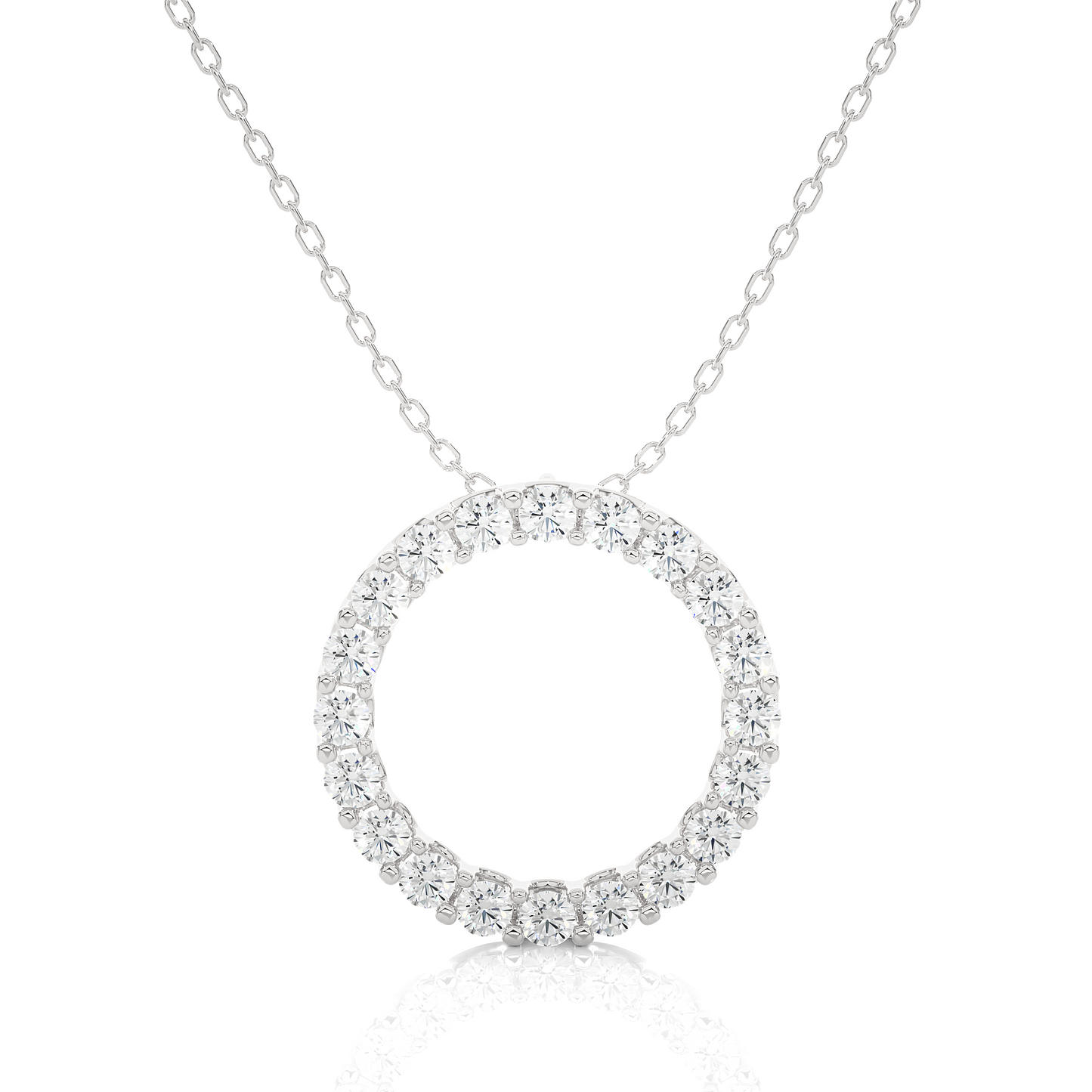 Radiant Circle Diamond Necklace