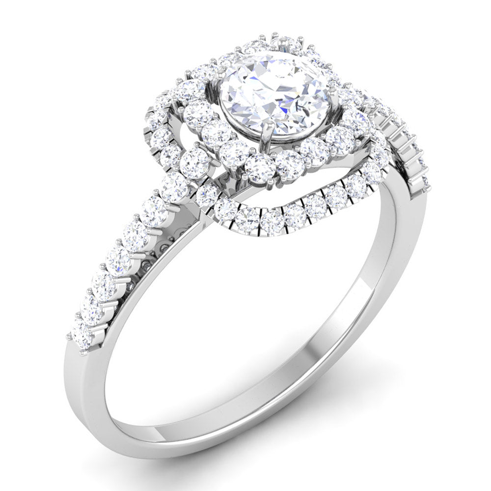 Opulent Halo Twist Ring