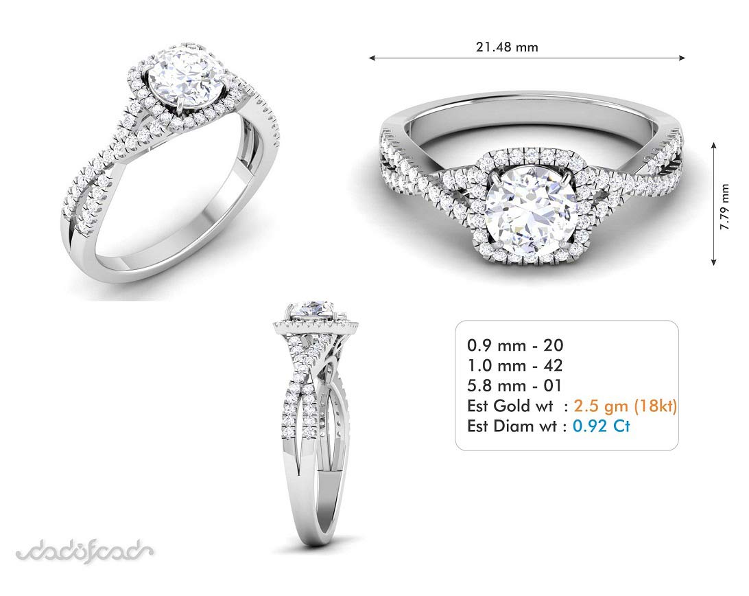 Celestial Twist Halo Ring