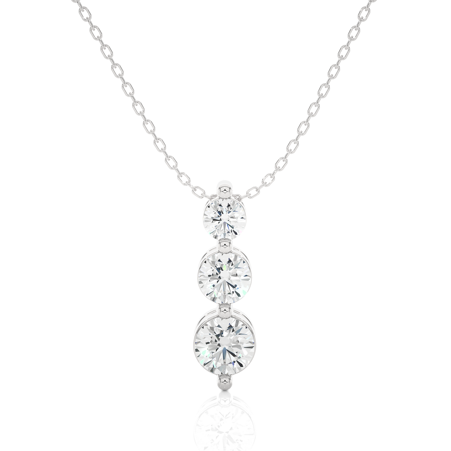 Trendy Triple Drop Diamond Necklace