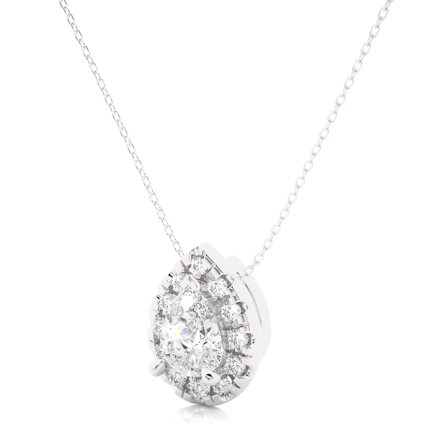 Elegant Teardrop Halo Necklace