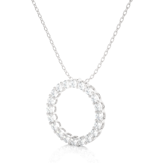 Radiant Circle Diamond Necklace