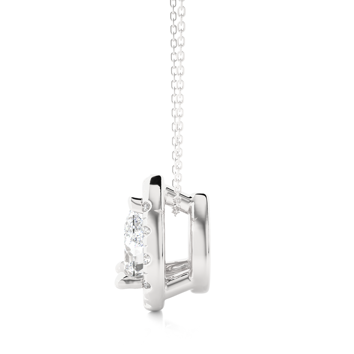 Elegant Teardrop Halo Necklace