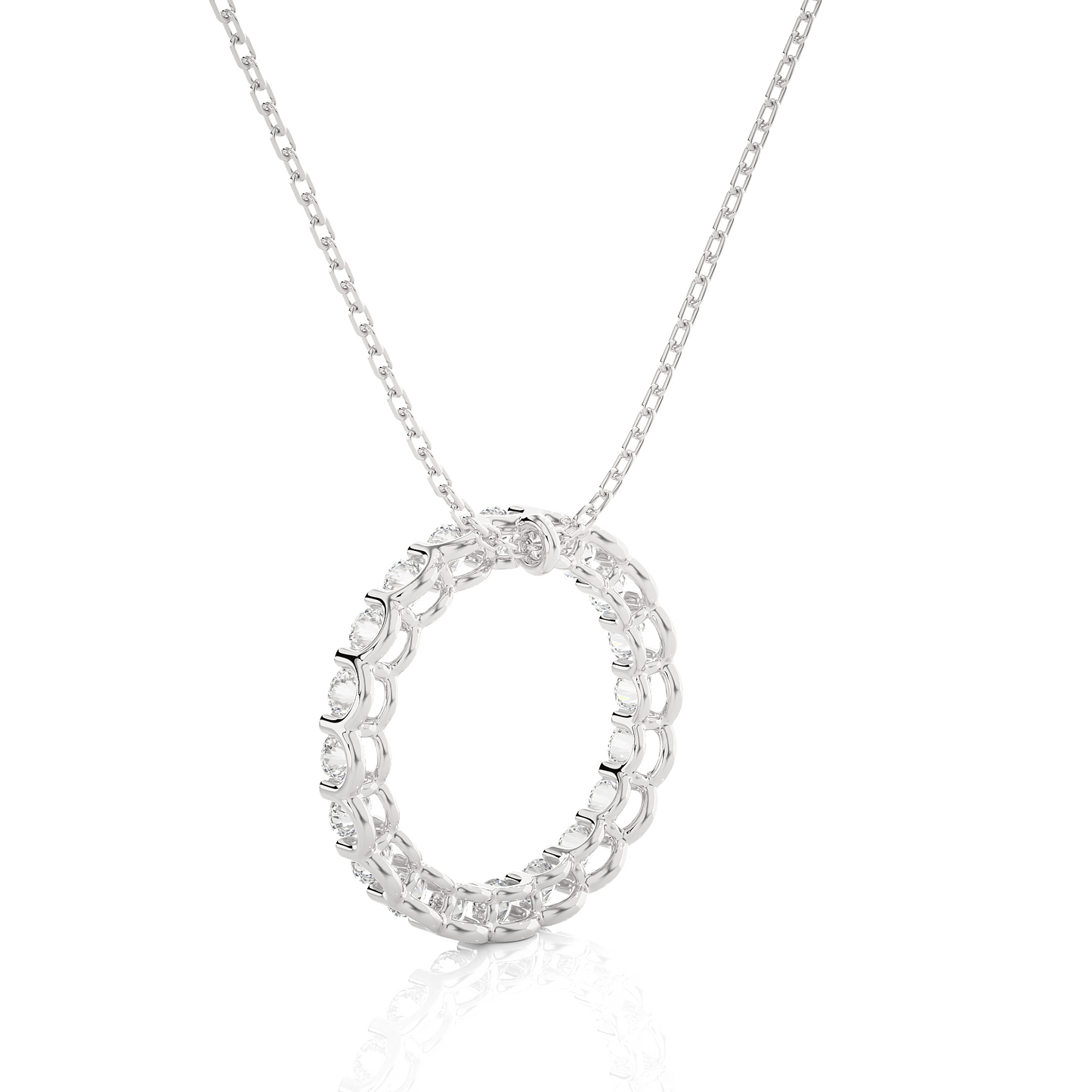 Radiant Circle Diamond Necklace