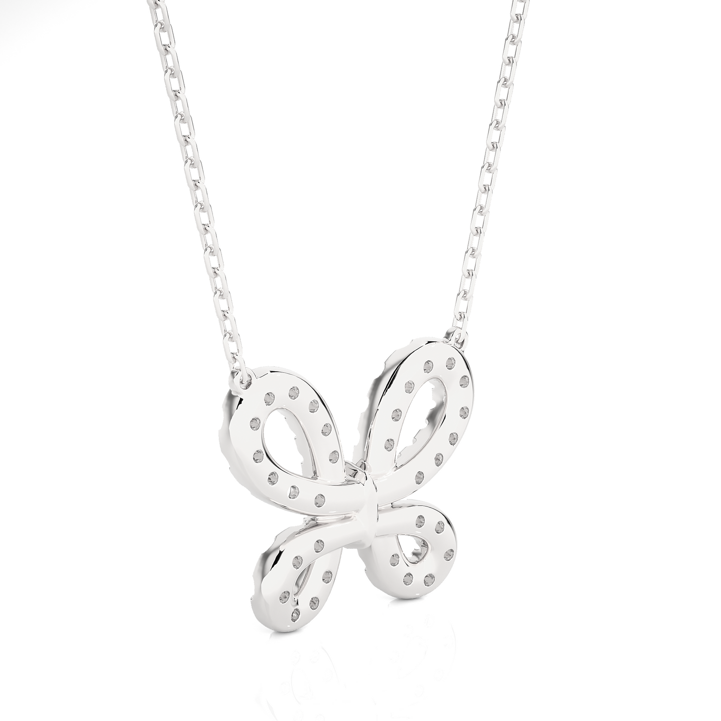 Whimsical Butterfly Diamond Necklace