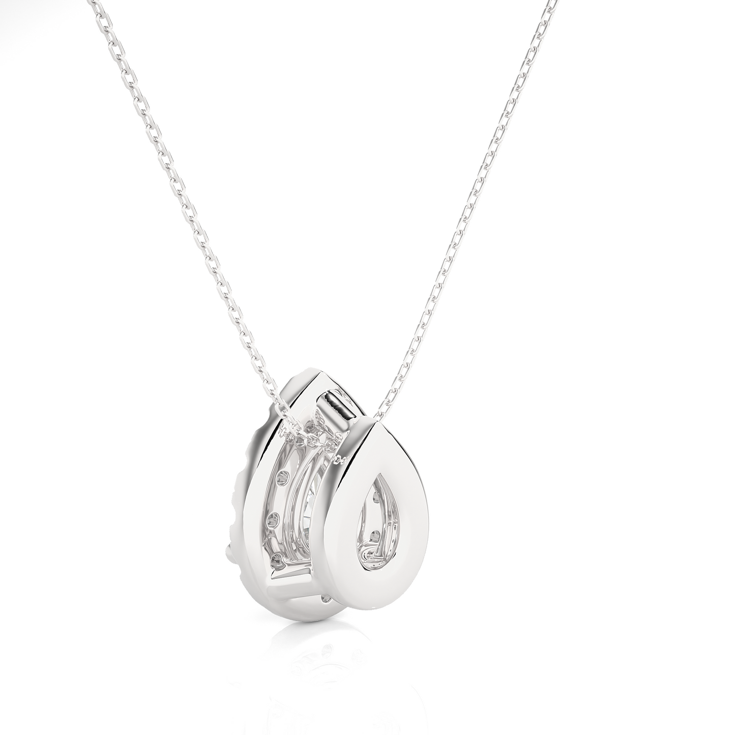 Elegant Teardrop Halo Necklace