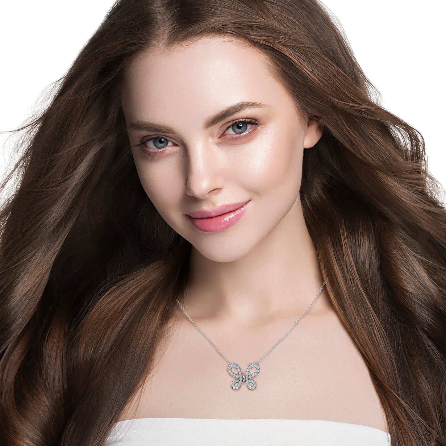 Whimsical Butterfly Diamond Necklace