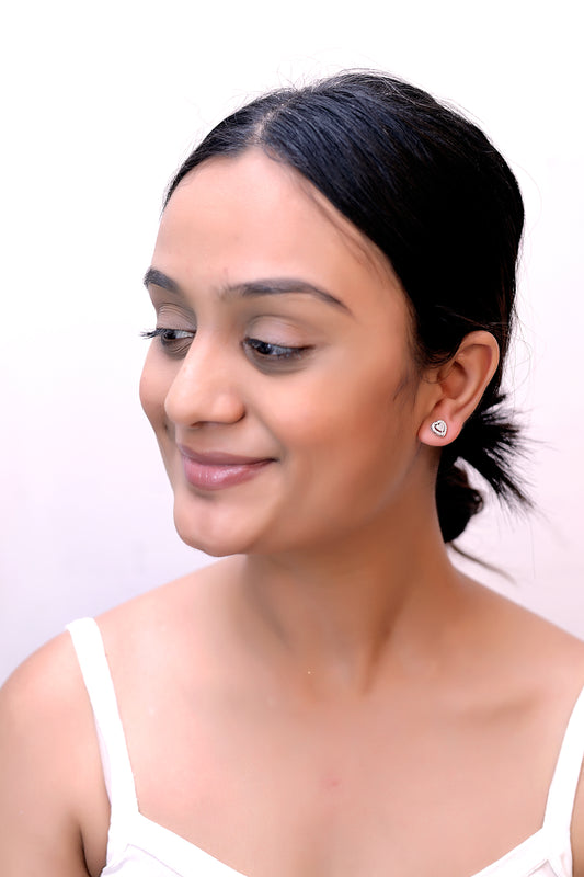 Trendy Heart Stud Earrings