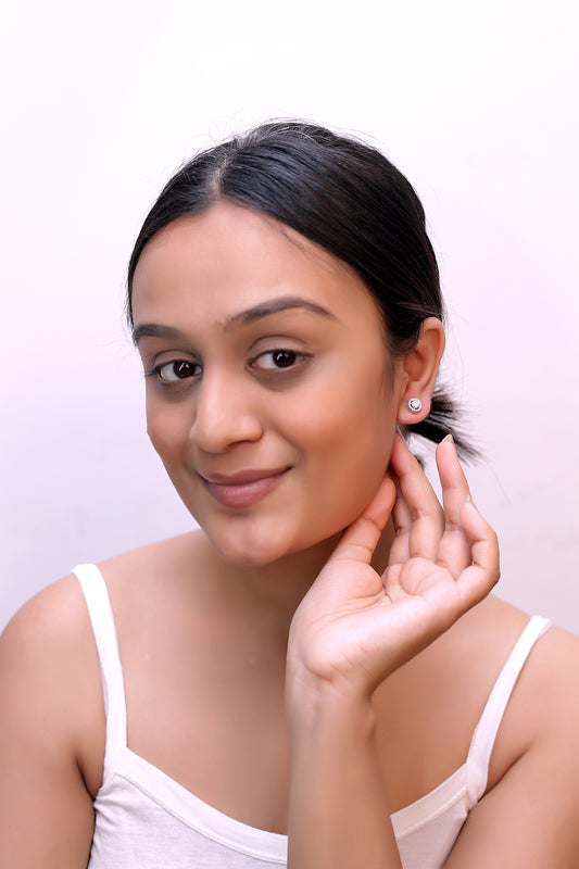 Exquisite Round Halo Stud Earrings