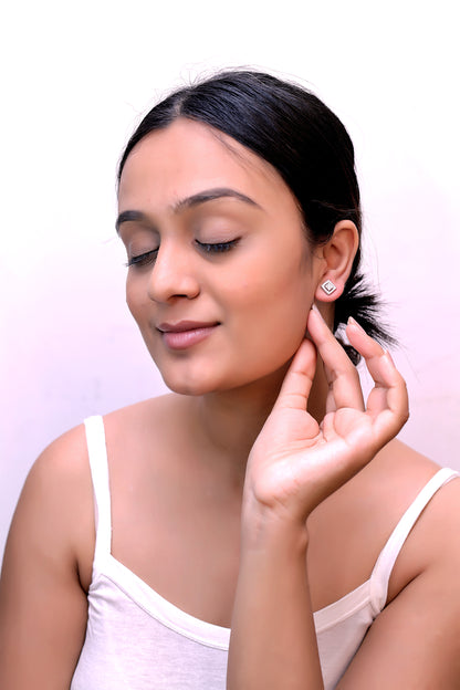 Trendy Square Stud Earrings