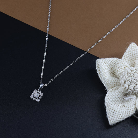 Sophisticated Square Diamond Necklace