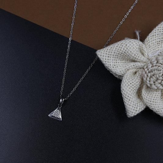 Geometric Triangle Diamond Necklace