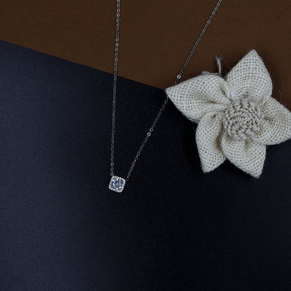 Refined Square Halo Necklace