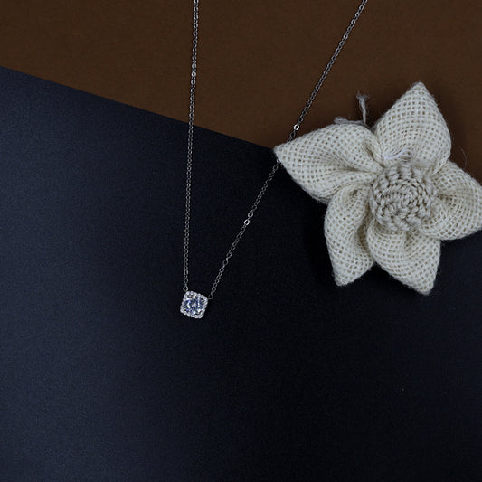 Refined Square Halo Necklace