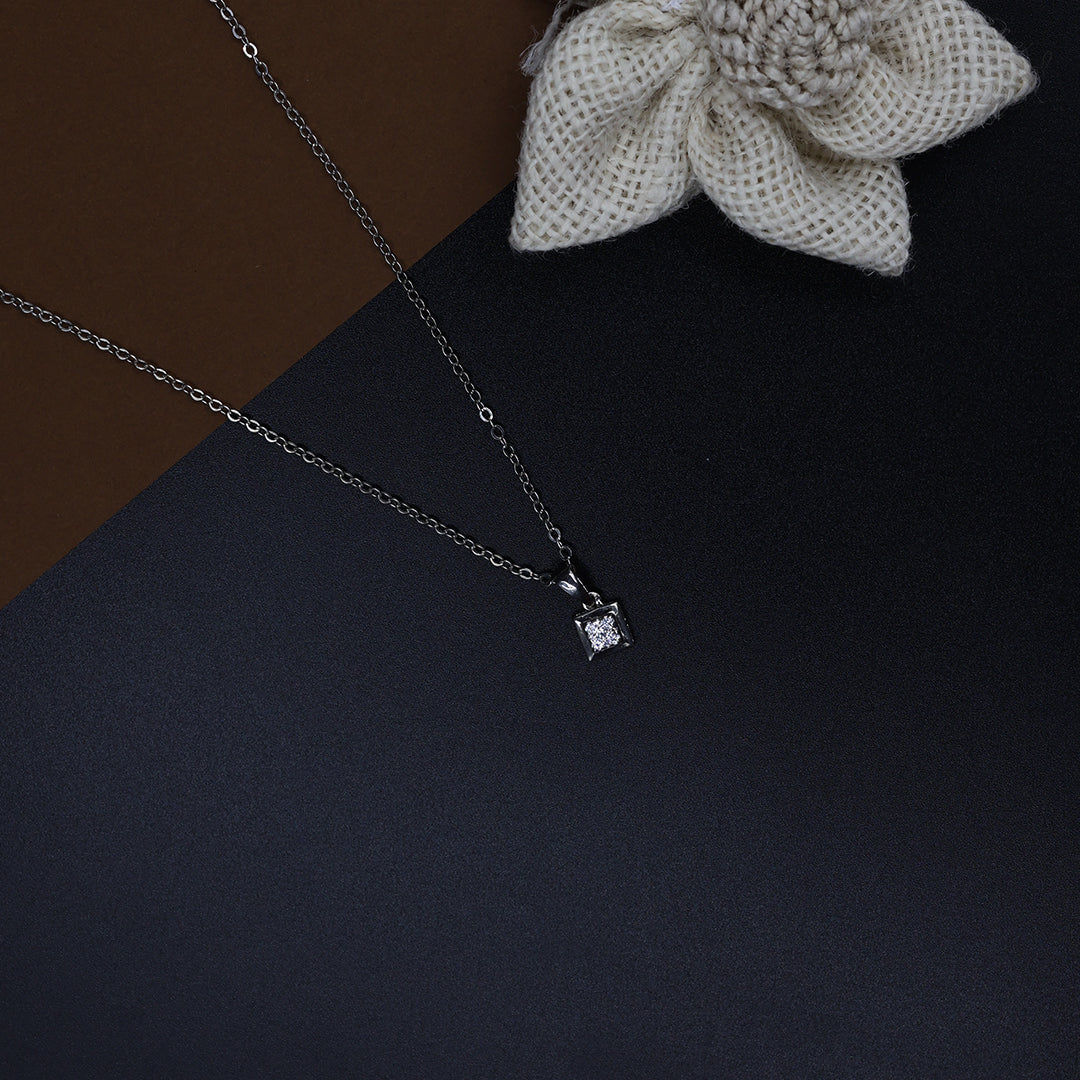 Minimalist Square Diamond Necklace