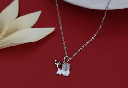 Lucky Elephant Moonstone Necklace