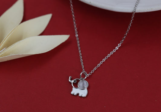 Lucky Elephant Moonstone Necklace