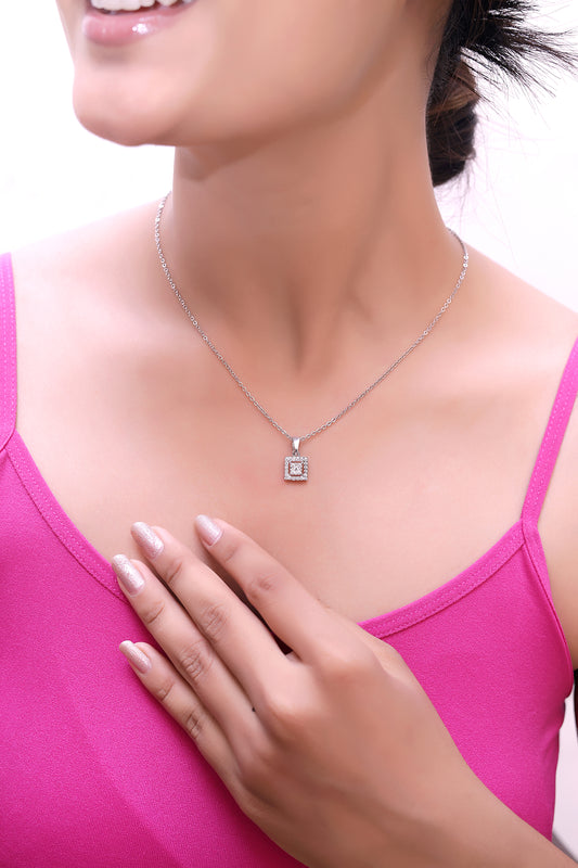Sophisticated Square Diamond Necklace