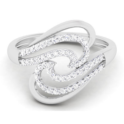 Radiant Wave Diamond Statement Ring