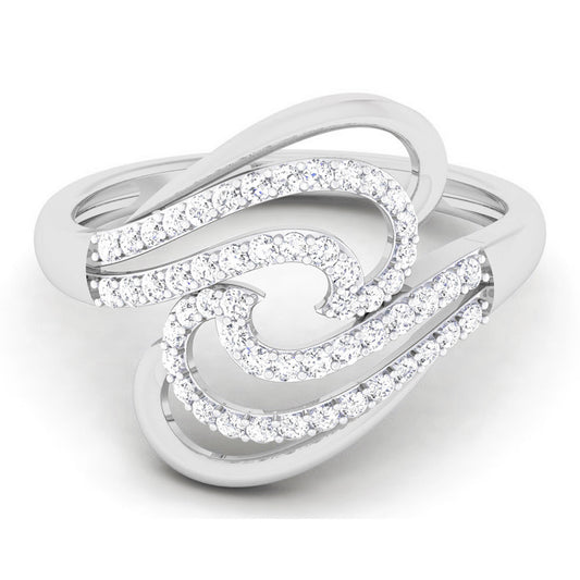 Radiant Wave Diamond Statement Ring