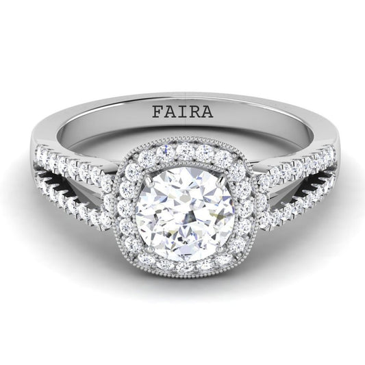 Regal Halo Twist Ring