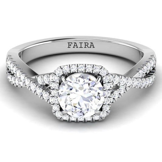 Celestial Twist Halo Ring