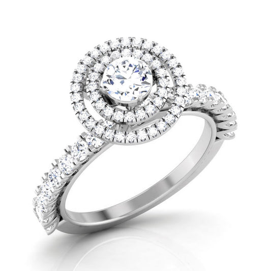 Luminous Double Halo Ring