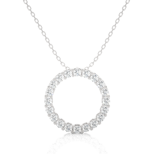 Radiant Circle Diamond Necklace