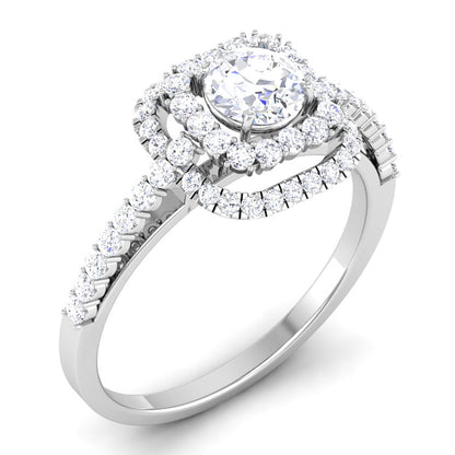 Opulent Halo Twist Ring