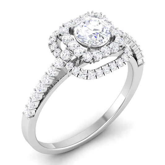 Opulent Halo Twist Ring
