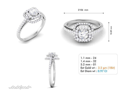 Opulent Halo Twist Ring