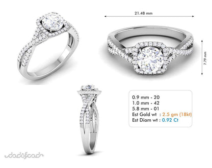 Celestial Twist Halo Ring