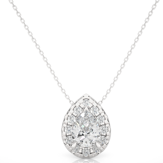 Elegant Teardrop Halo Necklace