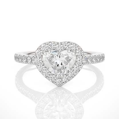 Elegant Heart-Shaped Diamond Ring