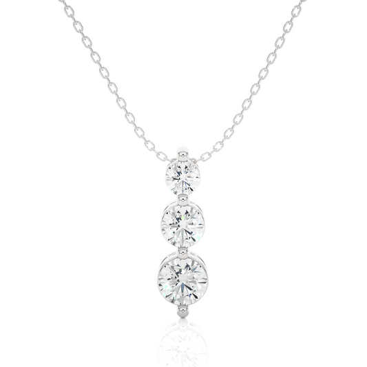 Trendy Triple Drop Diamond Necklace