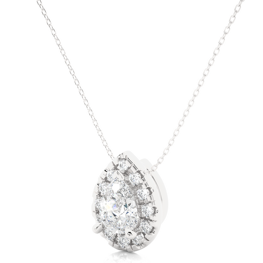 Elegant Teardrop Halo Necklace