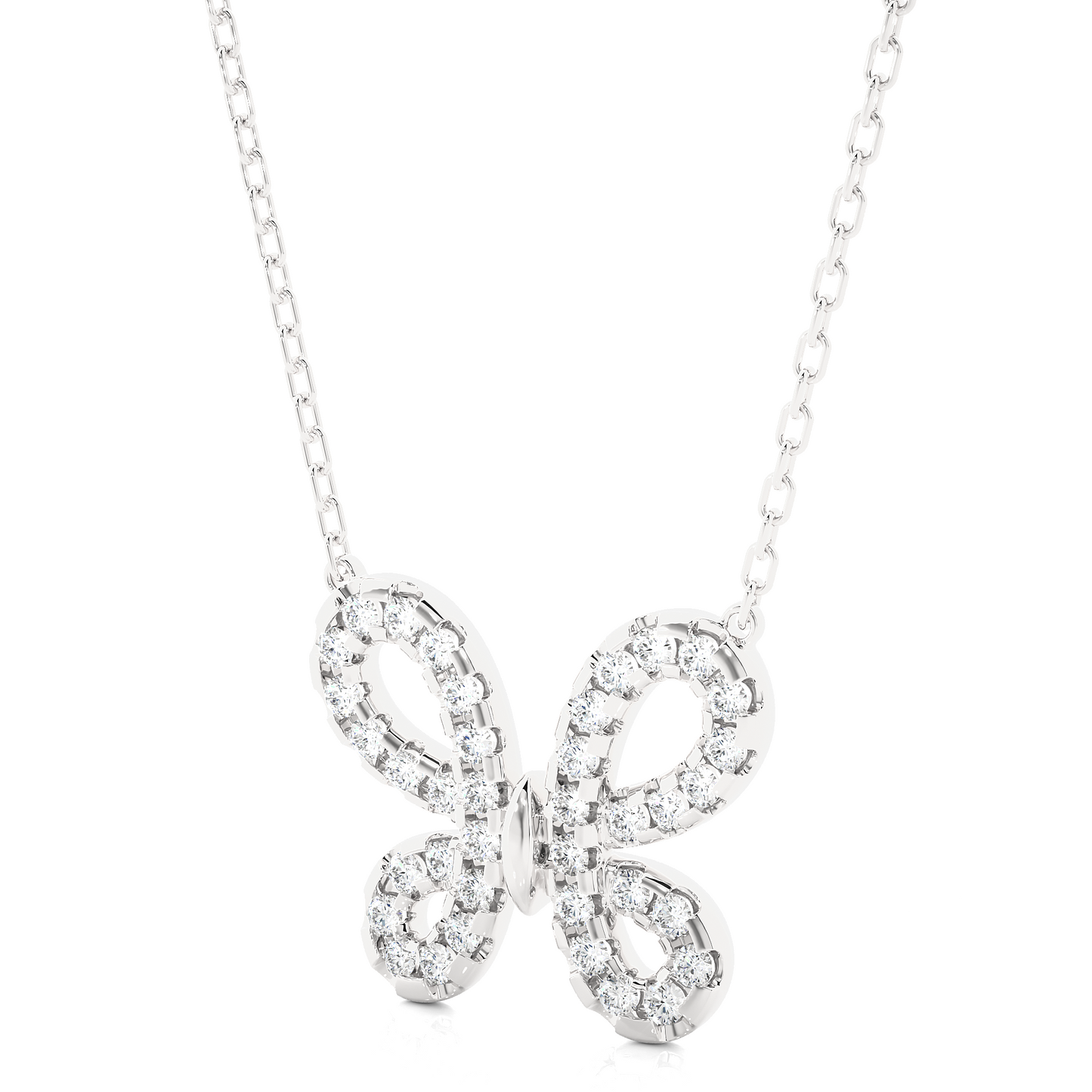 Whimsical Butterfly Diamond Necklace