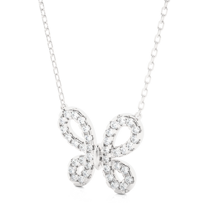 Whimsical Butterfly Diamond Necklace