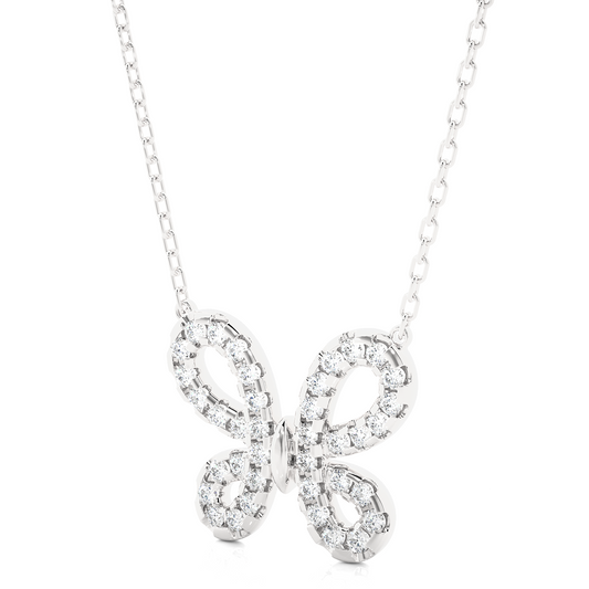 Whimsical Butterfly Diamond Necklace