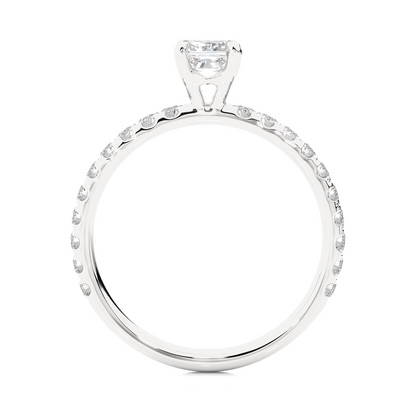 Elegant Princess-Cut Pave Engagement Ring