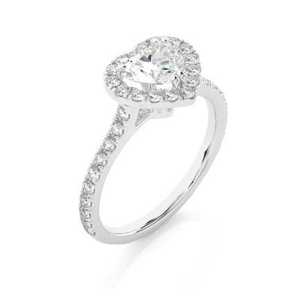 Elegant Heart-Shaped Diamond Ring