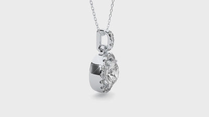 Classic Round Halo Diamond Necklace