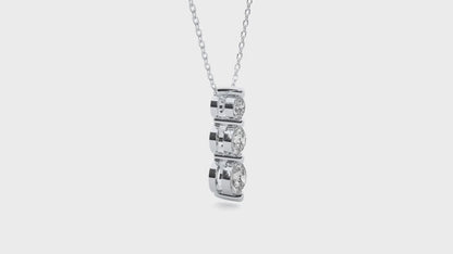 Trendy Triple Drop Diamond Necklace